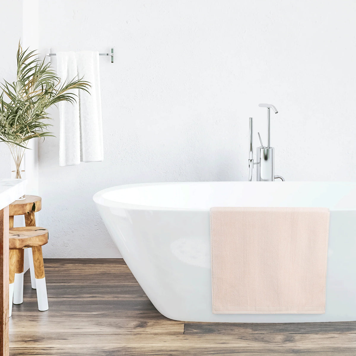 Serenity Palace Cotton Bath Mat - Blush Pink - 1000GSM Zero Twist