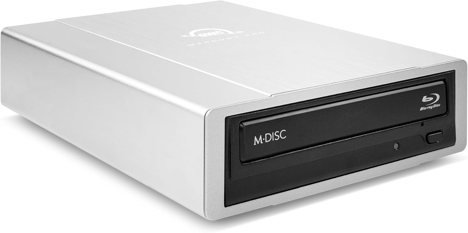 OWC Mercury Pro USB 3.2 External Blu-ray, DVD & CD Drive with M-DISC Support