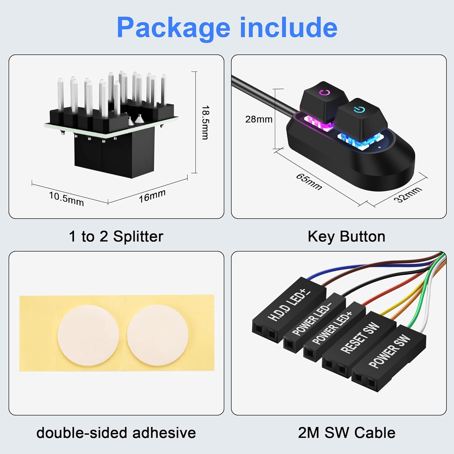Desktop PC External Power Button with RGB & Reset Switch