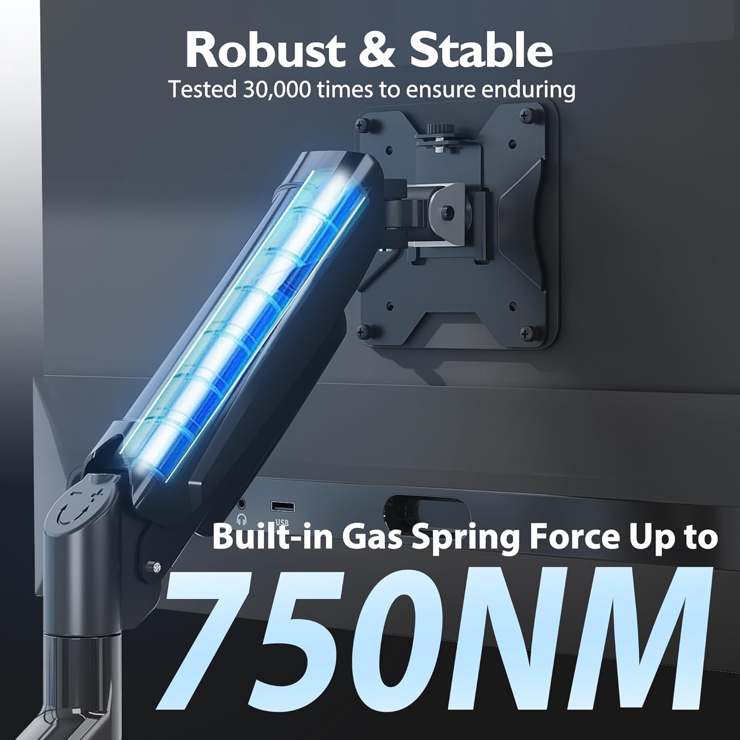 Dual Monitor Desk Mount with Gas Spring Arms for 13–32" Screens