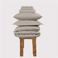 Duke of Bliss LUXE Bedding Set - Simply Taupe with White Accent