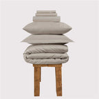 Duke of Bliss LUXE Bedding Set - Simply Taupe with White Accent
