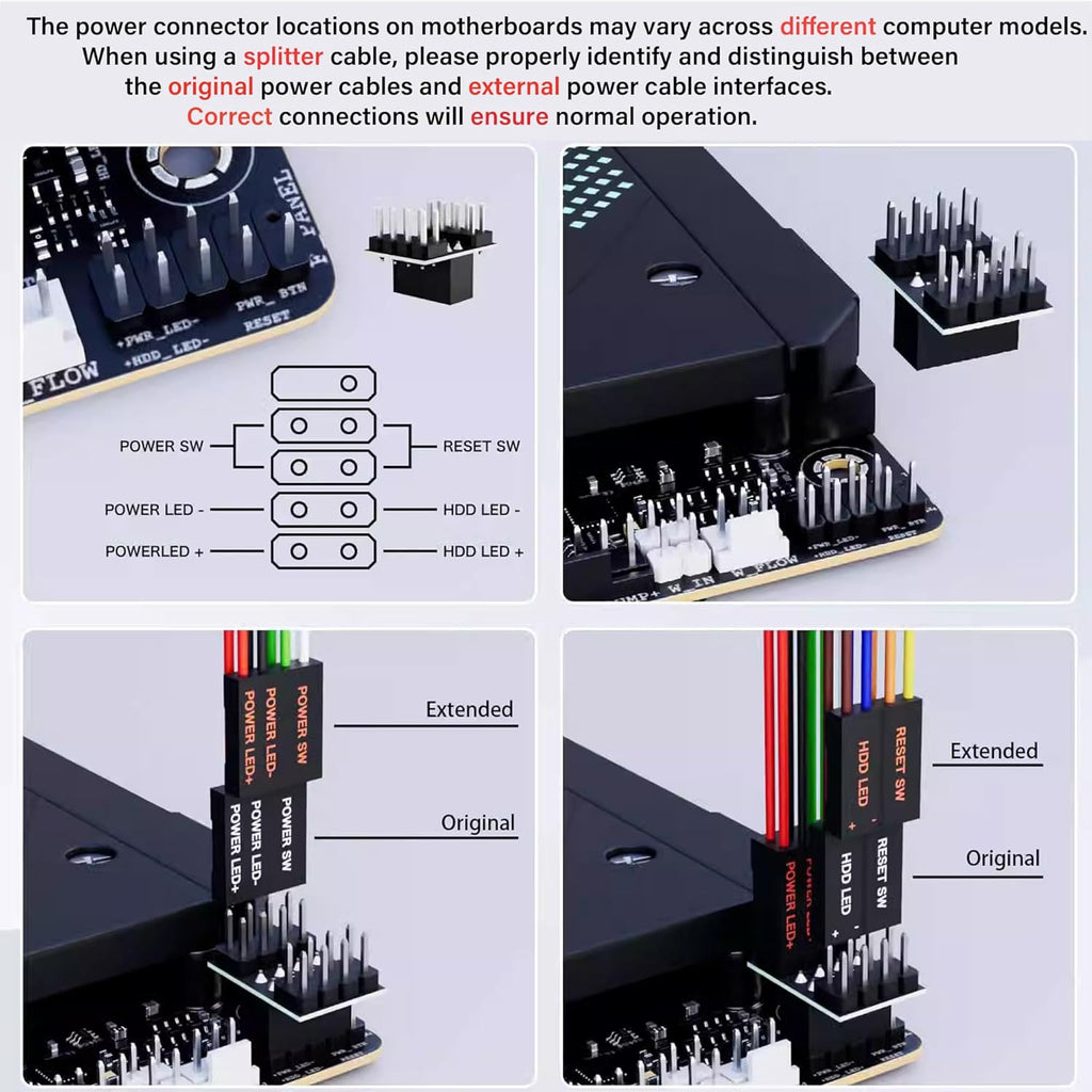 Desktop PC External Power Button with RGB & Reset Switch
