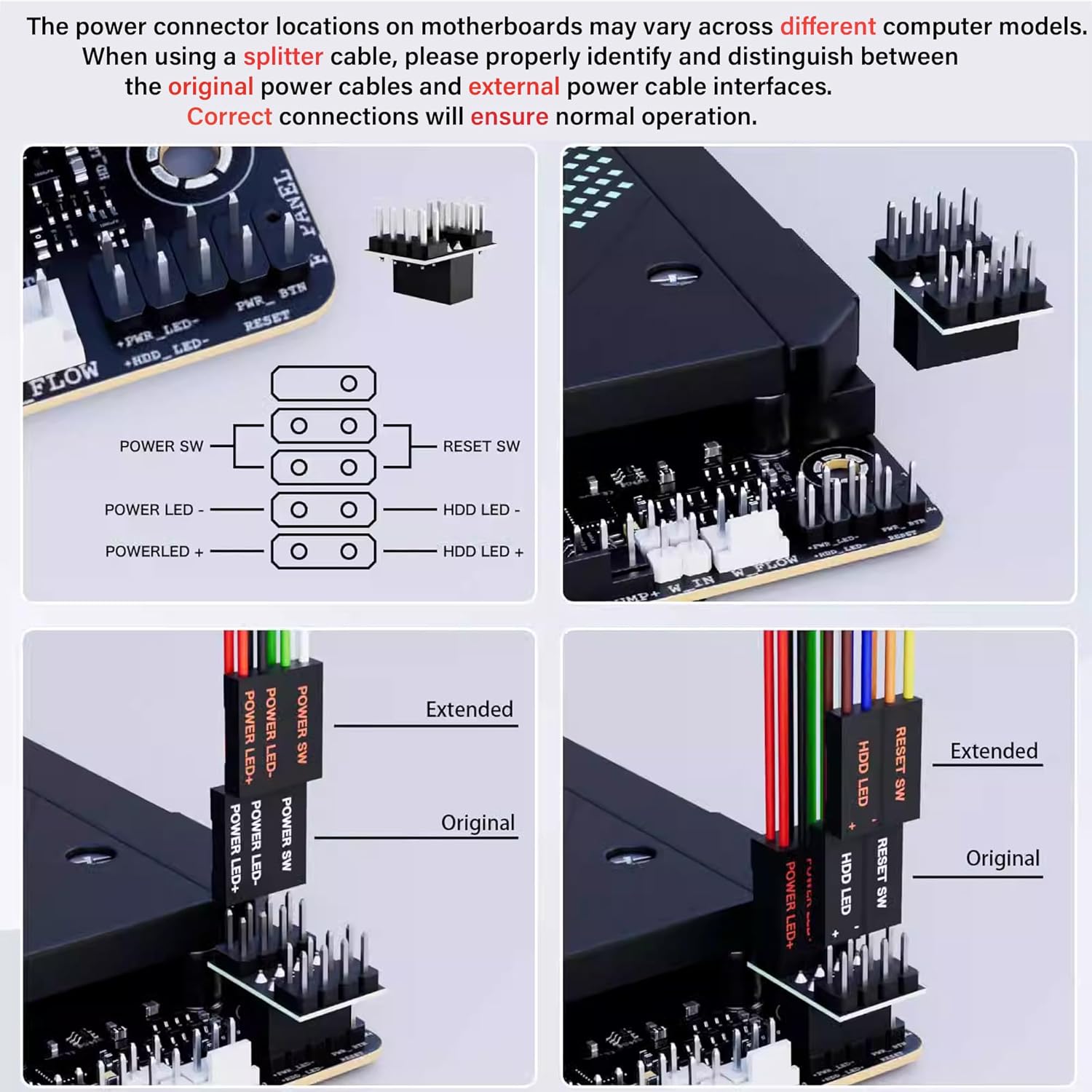 Desktop PC External Power Button with RGB & Reset Switch