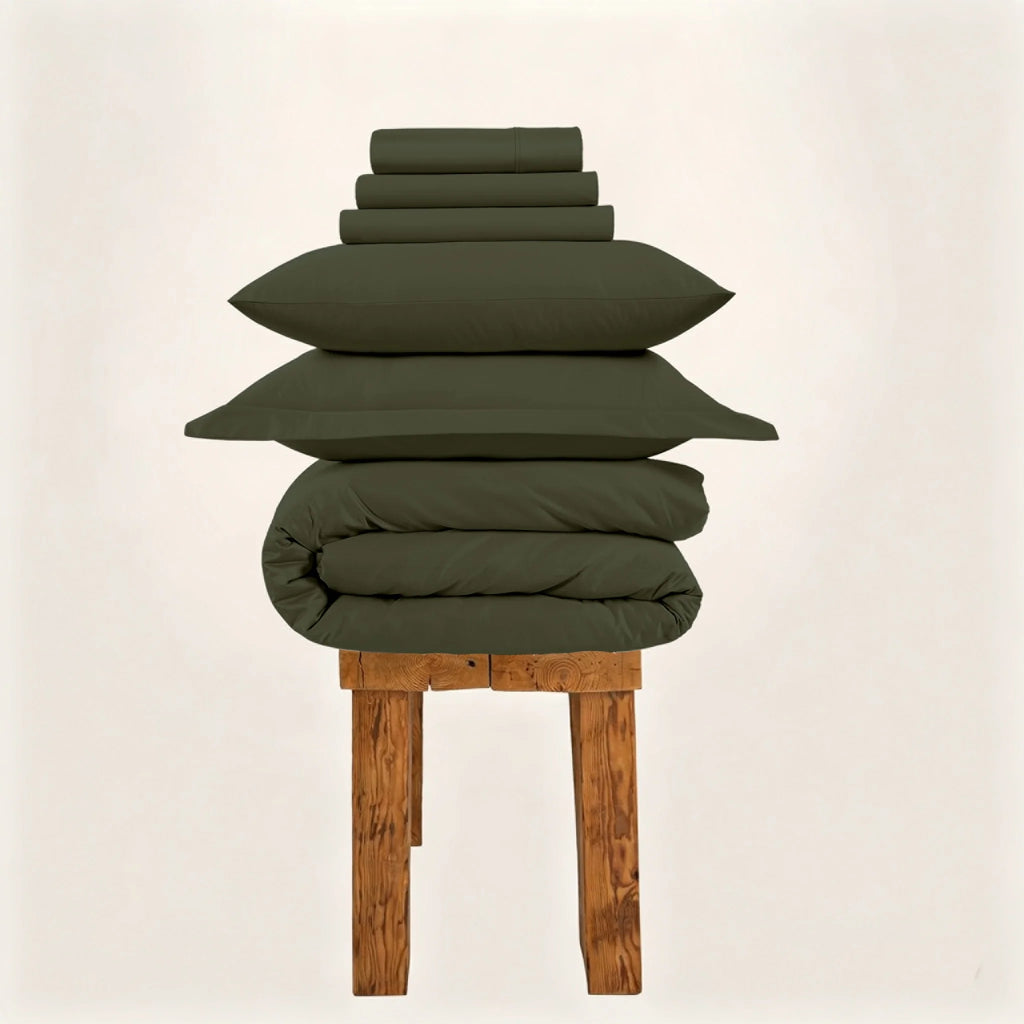 Grand Splendour Sateen Bedding Set - Olive