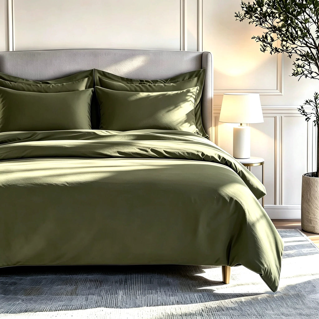 Grand Splendour Sateen Bedding Set - Olive