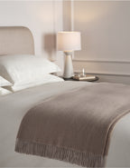 Luxury Wool Cashmere Herringbone Throw