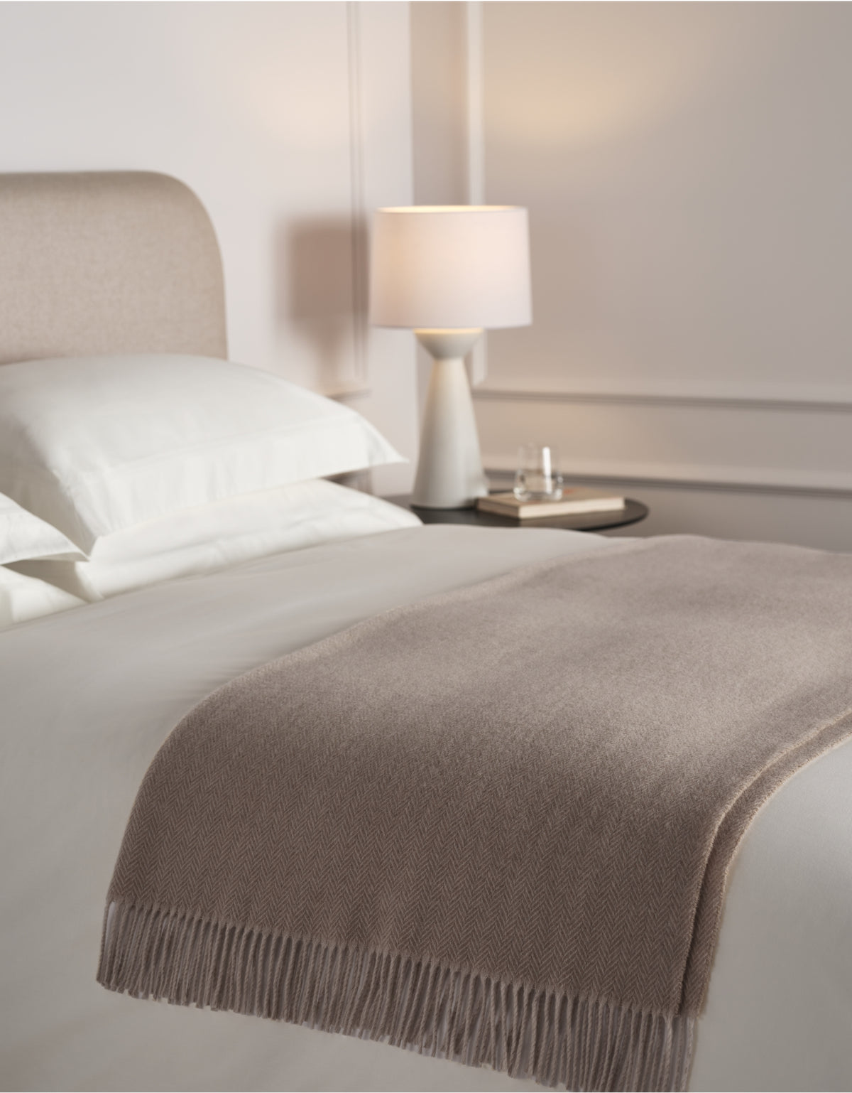 Luxury Wool Cashmere Herringbone Throw