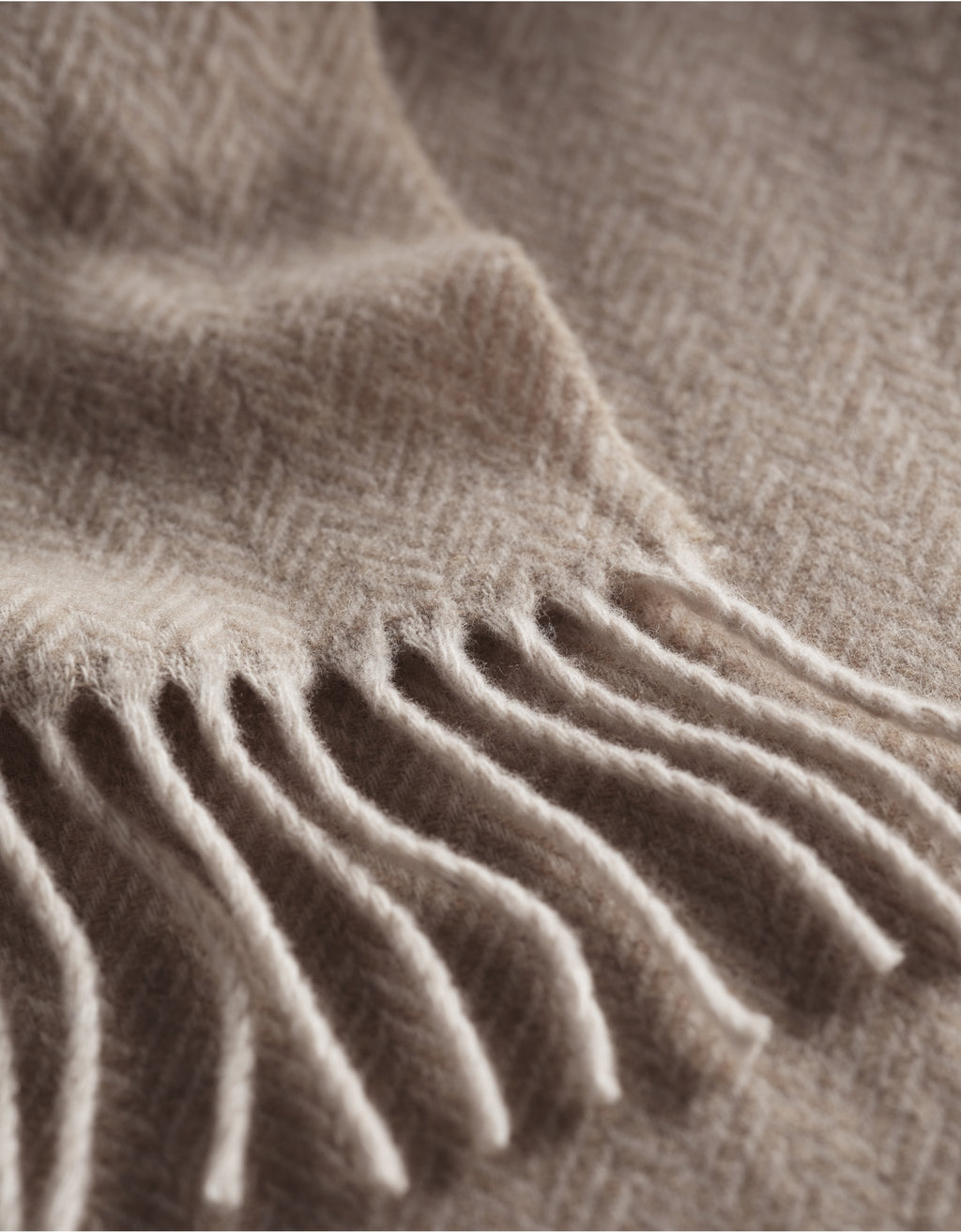 Luxury Wool Cashmere Herringbone Throw