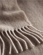 Luxury Wool Cashmere Herringbone Throw