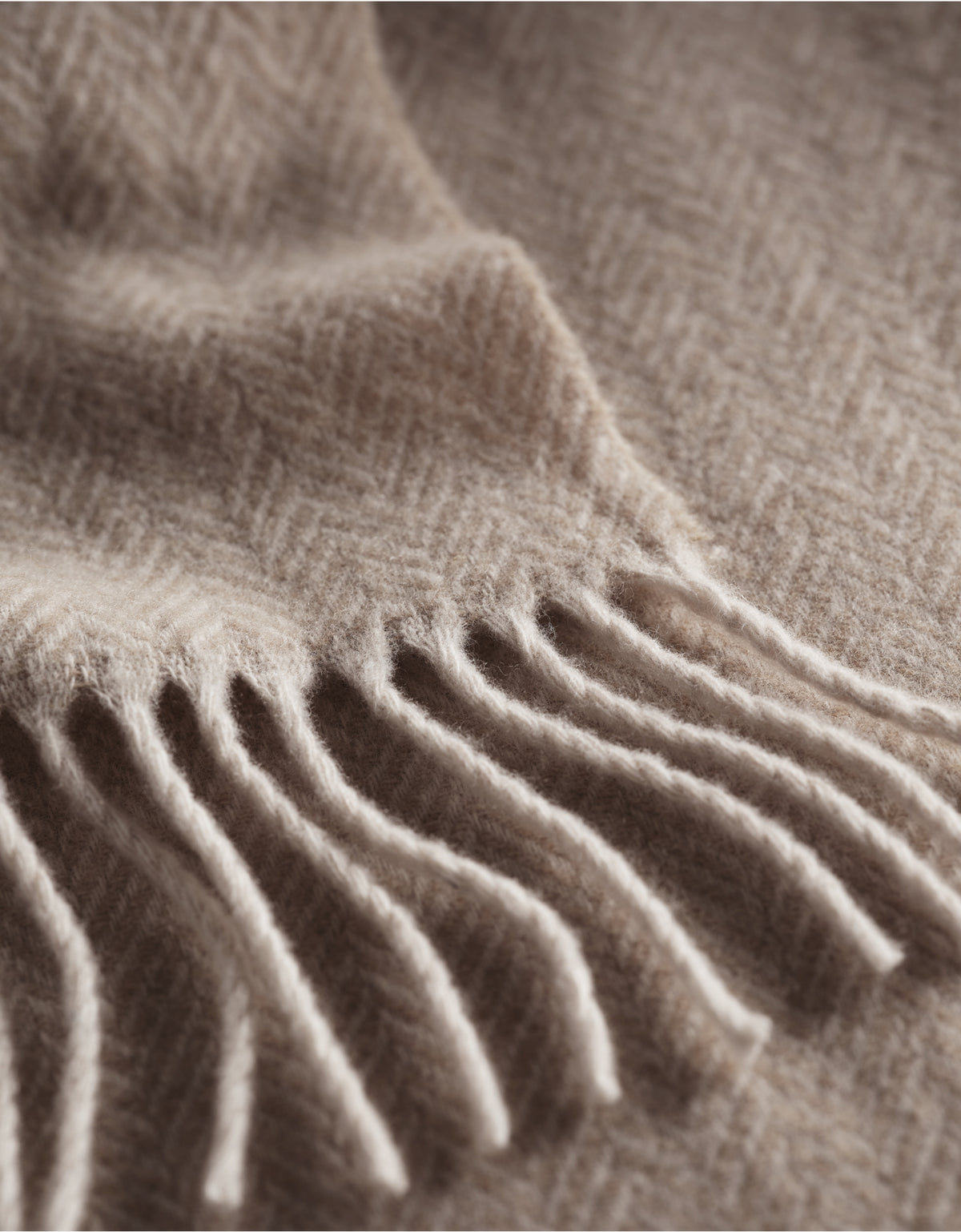 Luxury Wool Cashmere Herringbone Throw