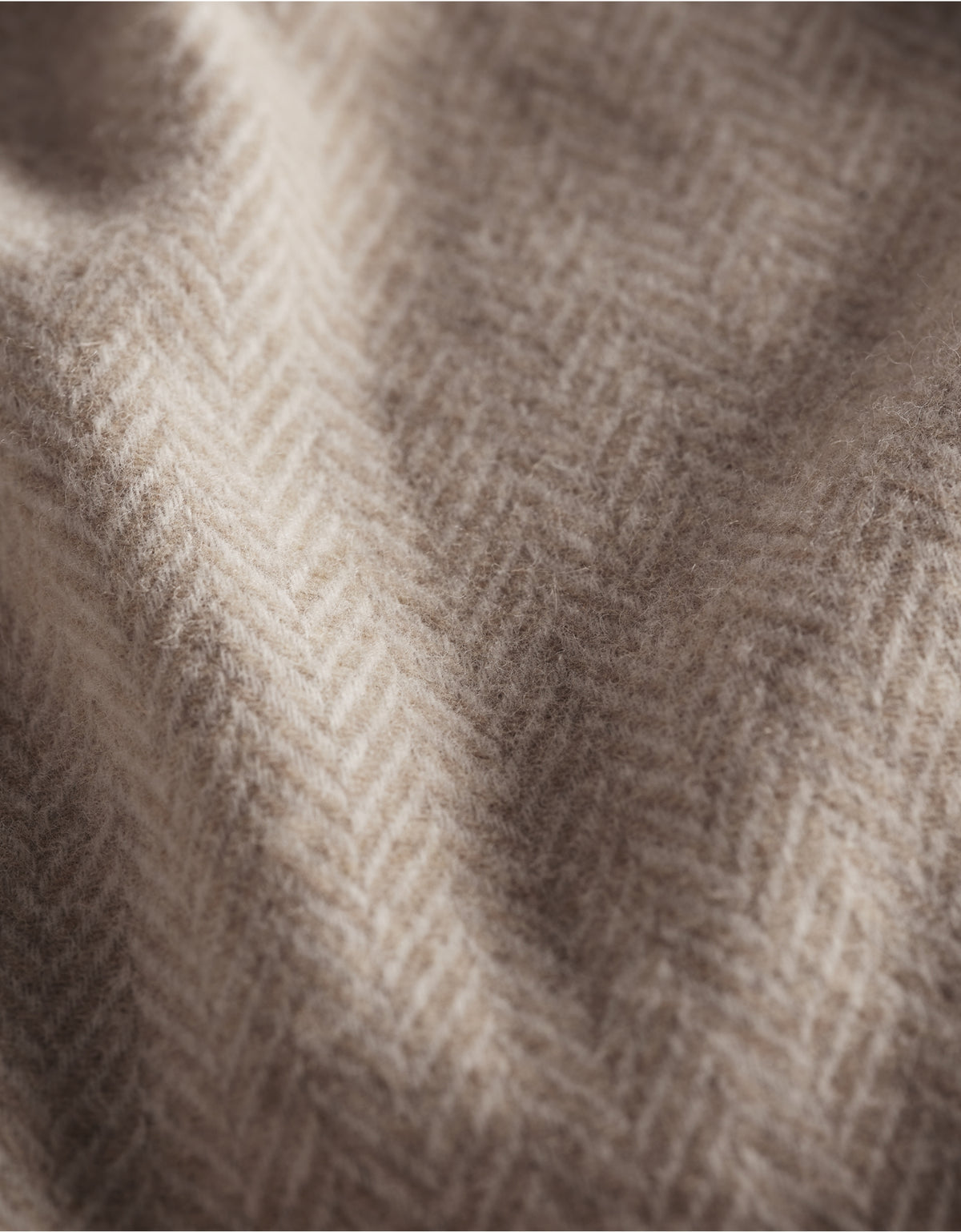 Luxury Wool Cashmere Herringbone Throw