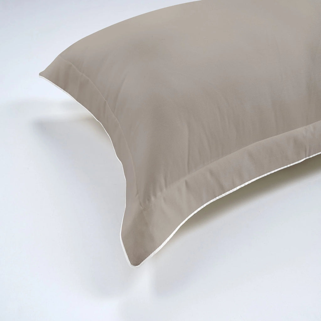 Duke of Bliss LUXE Bedding Set - Simply Taupe with White Accent