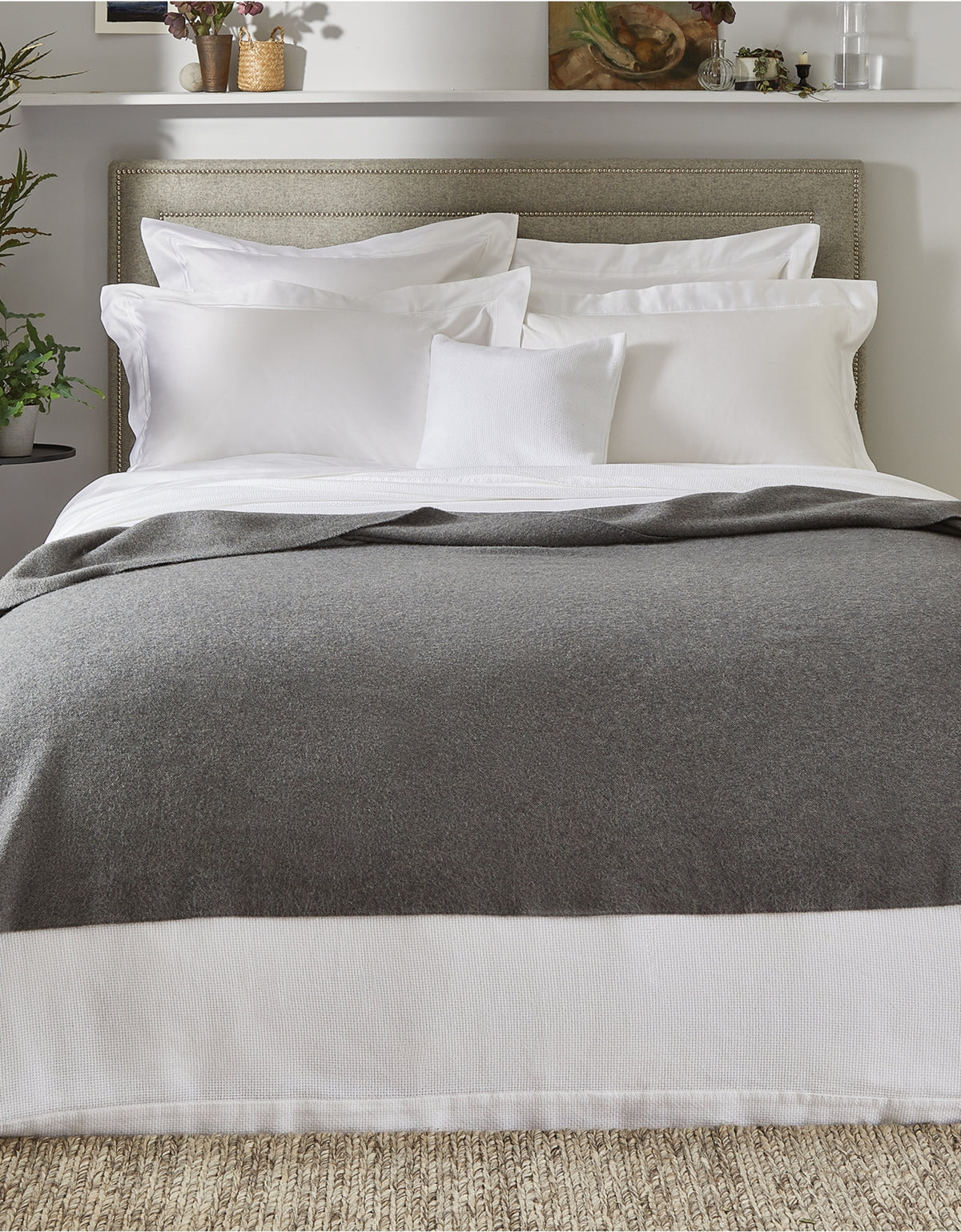 Pure Cashmere Throw - Charcoal