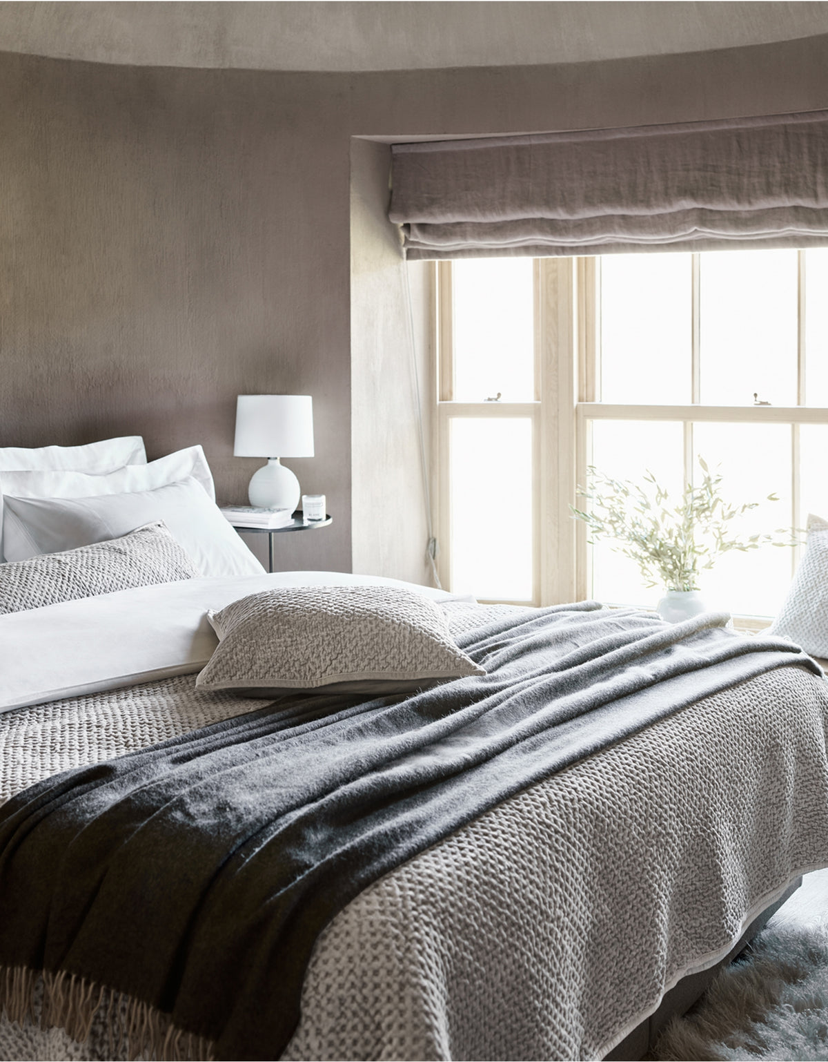 Pure Cashmere Throw - Charcoal