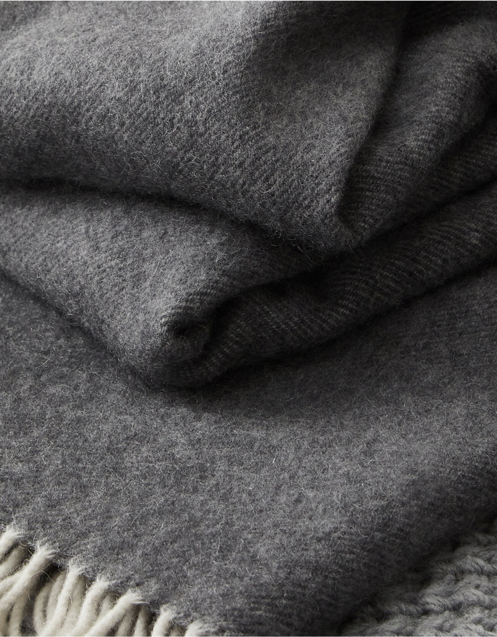 Pure Cashmere Throw - Charcoal