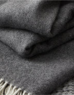 Pure Cashmere Throw - Charcoal