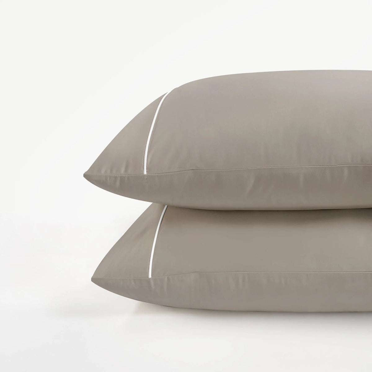 Duke of Bliss LUXE Bedding Set - Simply Taupe with White Accent