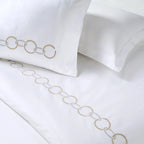 Egyptian Cotton Benedict Bedding Set - White and Gold